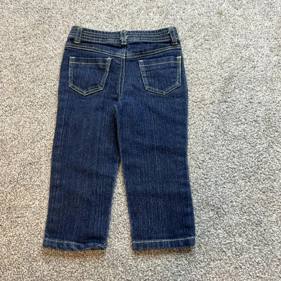 vtg y2k Baby Phat Jeans Girls 12M Dark Wash Denim Pants Gold Logo Stretch - Picture 9 of 11